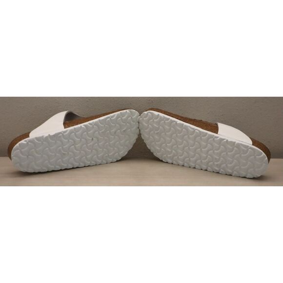Birkenstock Women's Sz 8 White Leather Gizeh Birko-Flor Sandals - Picture 4 of 13